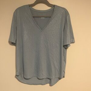 Anthropologie Soft Slate Blue V-Neck Tee